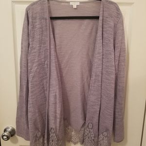 NEW Lilac lace detail cardigan